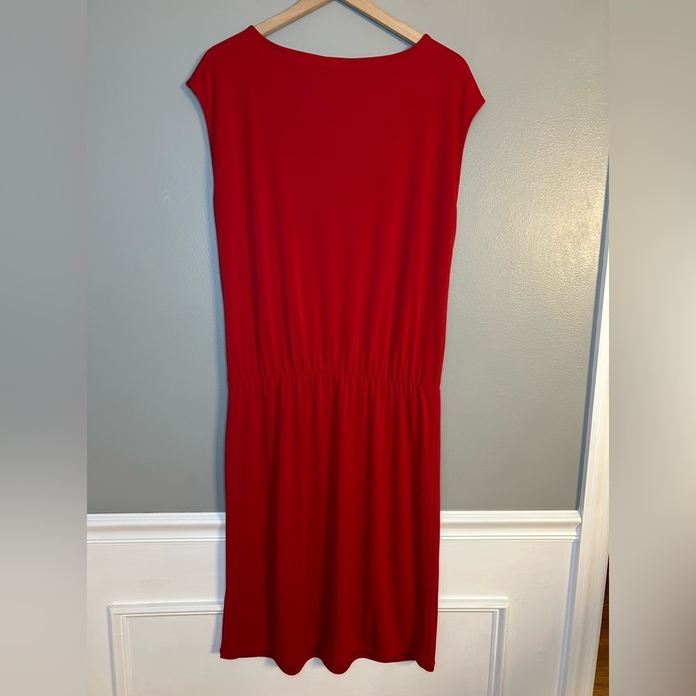 *NWT* Talbots Red Knit Dress with Boat Neck and Cap Sleeves, Size PL - Picture 7 of 9